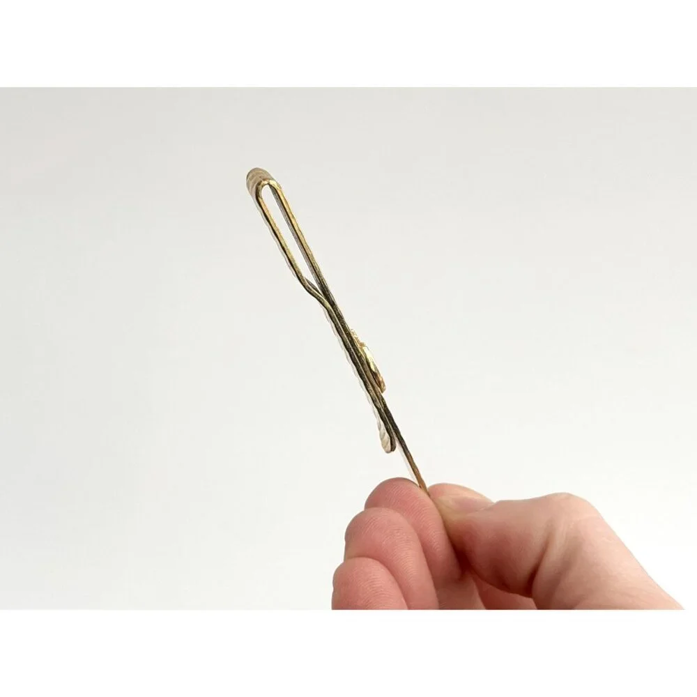 FOE Fraternal Order of Eagles Fluted Gold Toned Vintage Men's Tie Bar | Tie Clip
